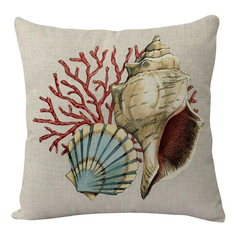 Mandotos Sea Turtle Printed Cushion Covers Linen Throw Pillow Cases For Home Decor Sofa Chair