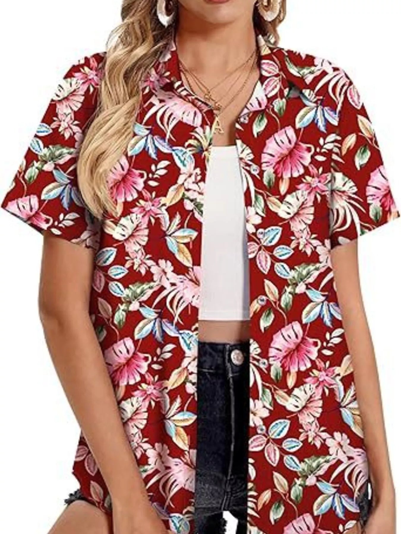 Plant Print Short Sleeve Shirt