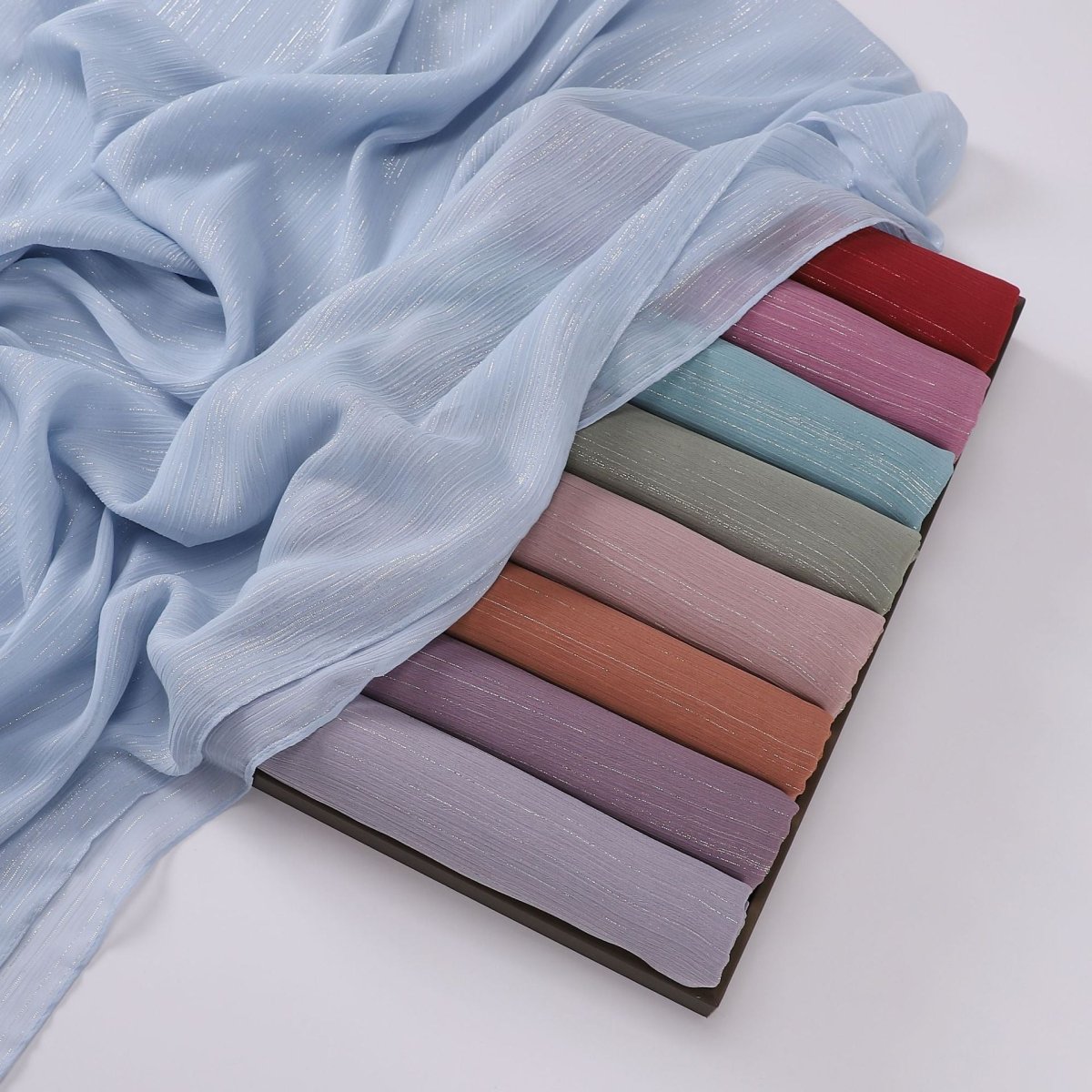 Mariam's Collection Effortless Grace Scarf Silver Crinkle Chiffon Hijab (MH153) — main product shot