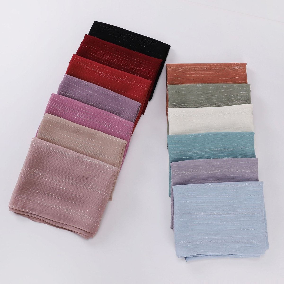 Mariam's Collection Effortless Grace Scarf Silver Crinkle Chiffon Hijab (MH153) — side view
