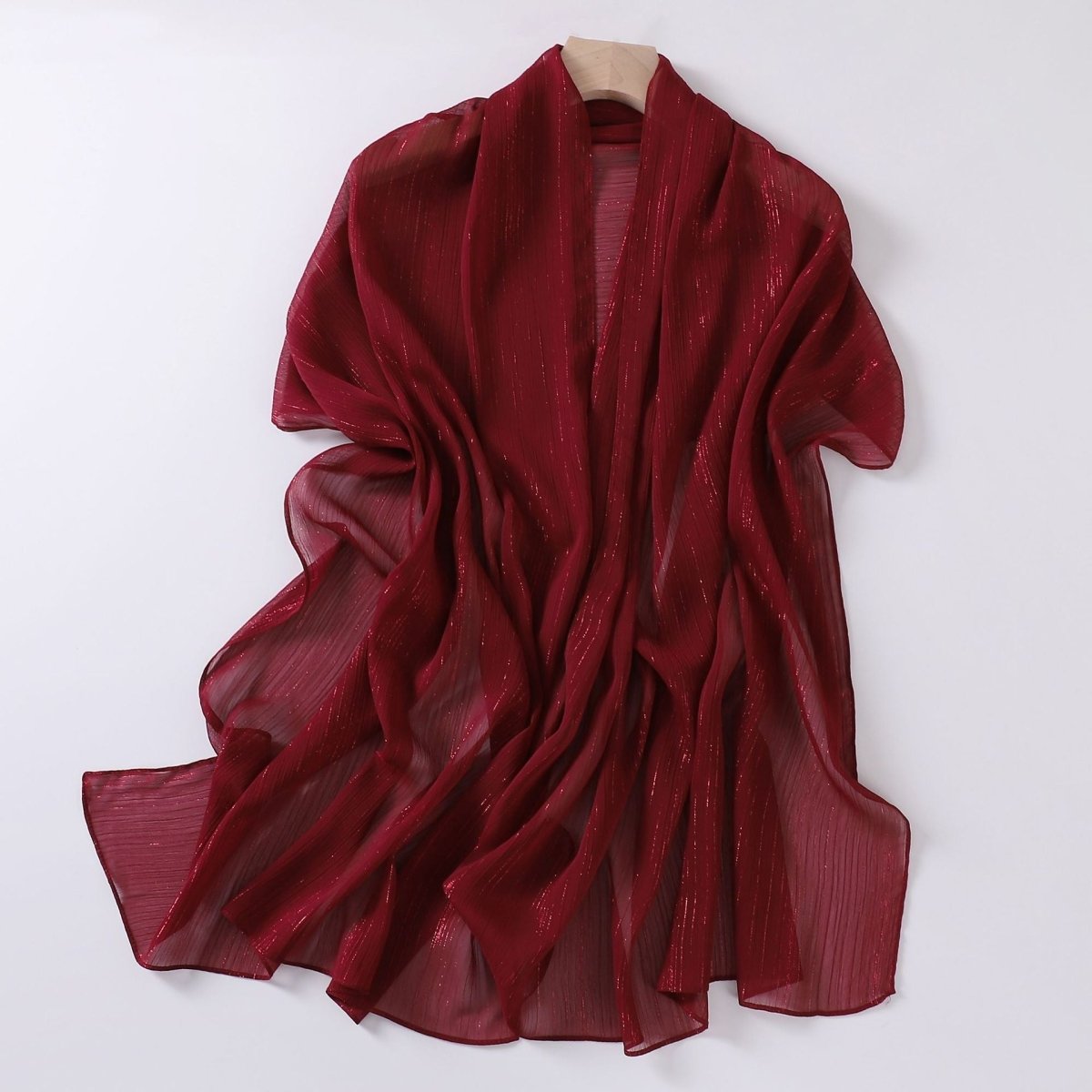 Mariam's Collection Effortless Grace Scarf Silver Crinkle Chiffon Hijab (MH153) — detail shot 9