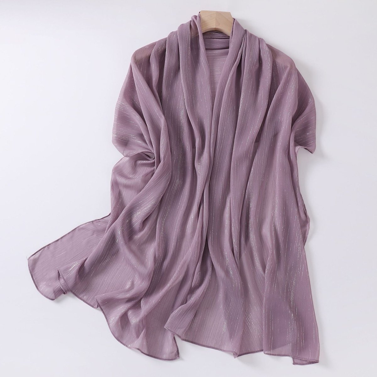 Mariam's Collection Effortless Grace Scarf Silver Crinkle Chiffon Hijab (MH153) — main product shot