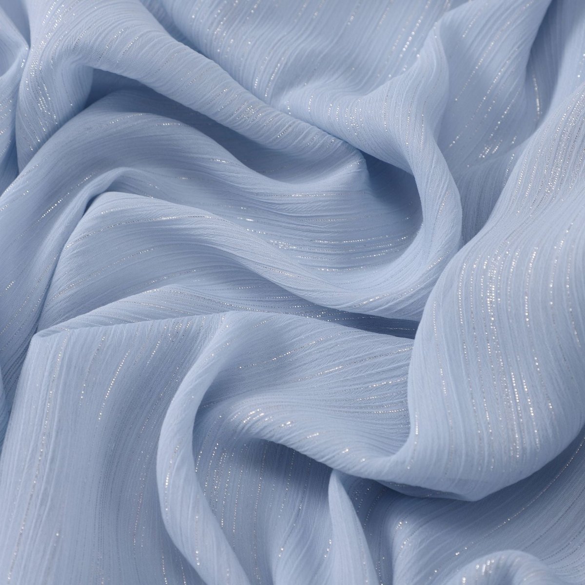 Mariam's Collection Effortless Grace Scarf Silver Crinkle Chiffon Hijab (MH153) — Silver detail