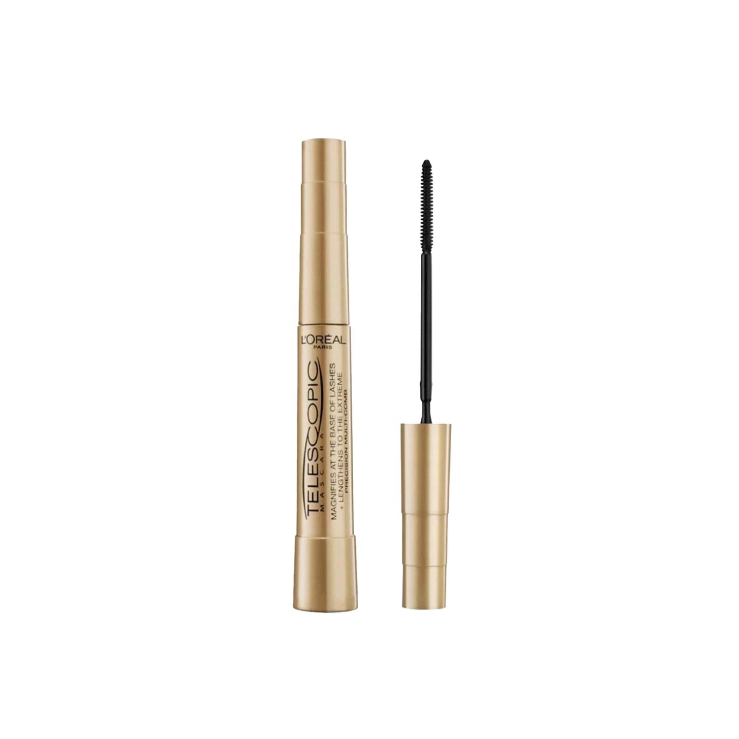 Loreal Paris Telescopic Mascara Black - Lengthening & Volumizing Black Mascara for Enhanced Eye Makeup