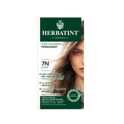 Herbatint 7N Blond Hair Dye: Gentle, Plant-Based Permanent Blonde Hair Color with Aloe Vera for Sensitive Scalp