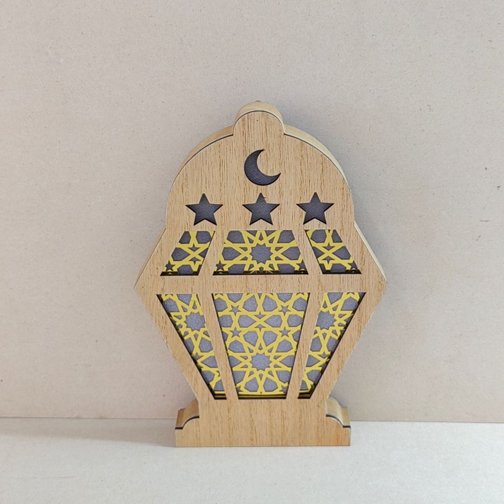 Eid Wooden LED Decorative Desktop Ornaments (MAC395)