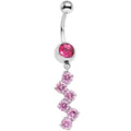 BodyCandy Pink Gem Zig Zag Dangle Belly Ring — main product shot