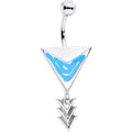 BodyCandy White Faux Opal Southwestern Tetra Triad Dangle Belly Ring — main product shot