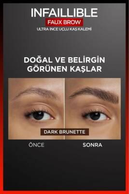 L'Oreal Paris Infaillible Faux Brow: Ultra-Fine Dark Brunette Eyebrow Pencil for Natural, Long-Lasting Definition