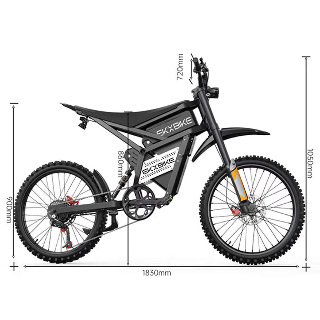EKX E6 3000W 52V/40AH Premium Electric Carbon Steel Off-Road Mountain Dirt Bike (SAK18315) – SAKSBY WHOLESALE, view 13