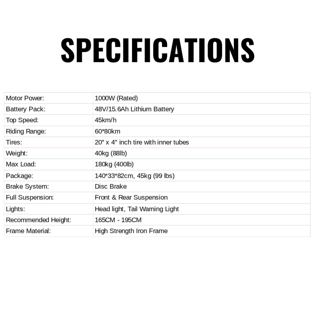 EKX L1 1000W 48V/15.6AH Electric Mountain Fat Tire Bike, 20" (SAK27491) – SAKSBY WHOLESALE, view 8