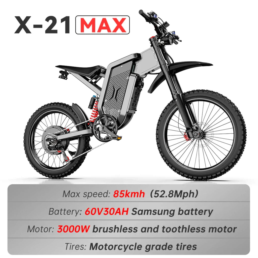 EKX X21 MAX 3000W 60V/30AH Electric Mountain Off-Road Dirt Bike (SAK48016) – SAKSBY WHOLESALE, view 8