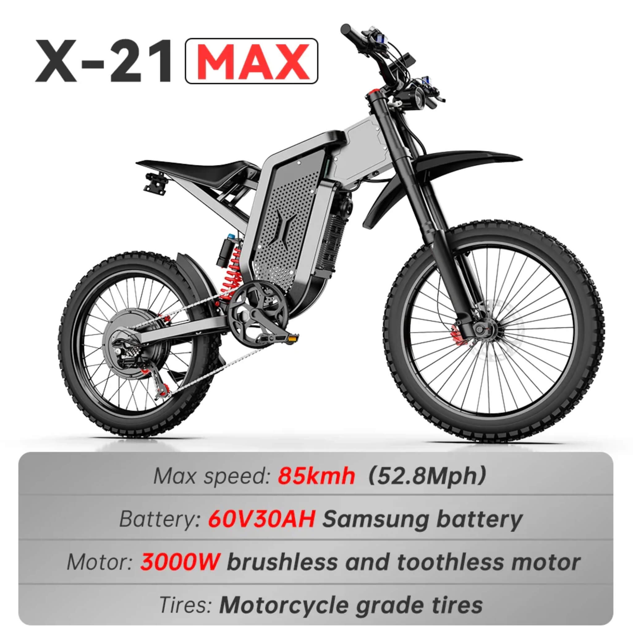 EKX X21 MAX 3000W 60V/30AH Electric Mountain Off-Road Dirt Bike (SAK48016) – SAKSBY WHOLESALE, view 8