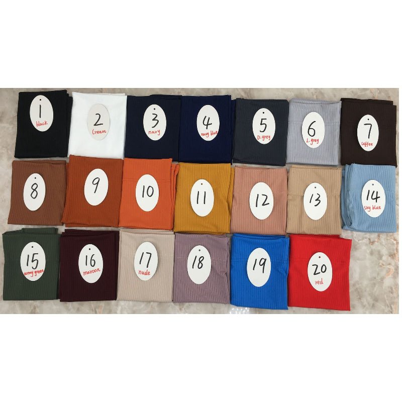 Mariam's Collection Elastic Ribbed Versatile Underscarf‌ (MH192) — fabric or material detail