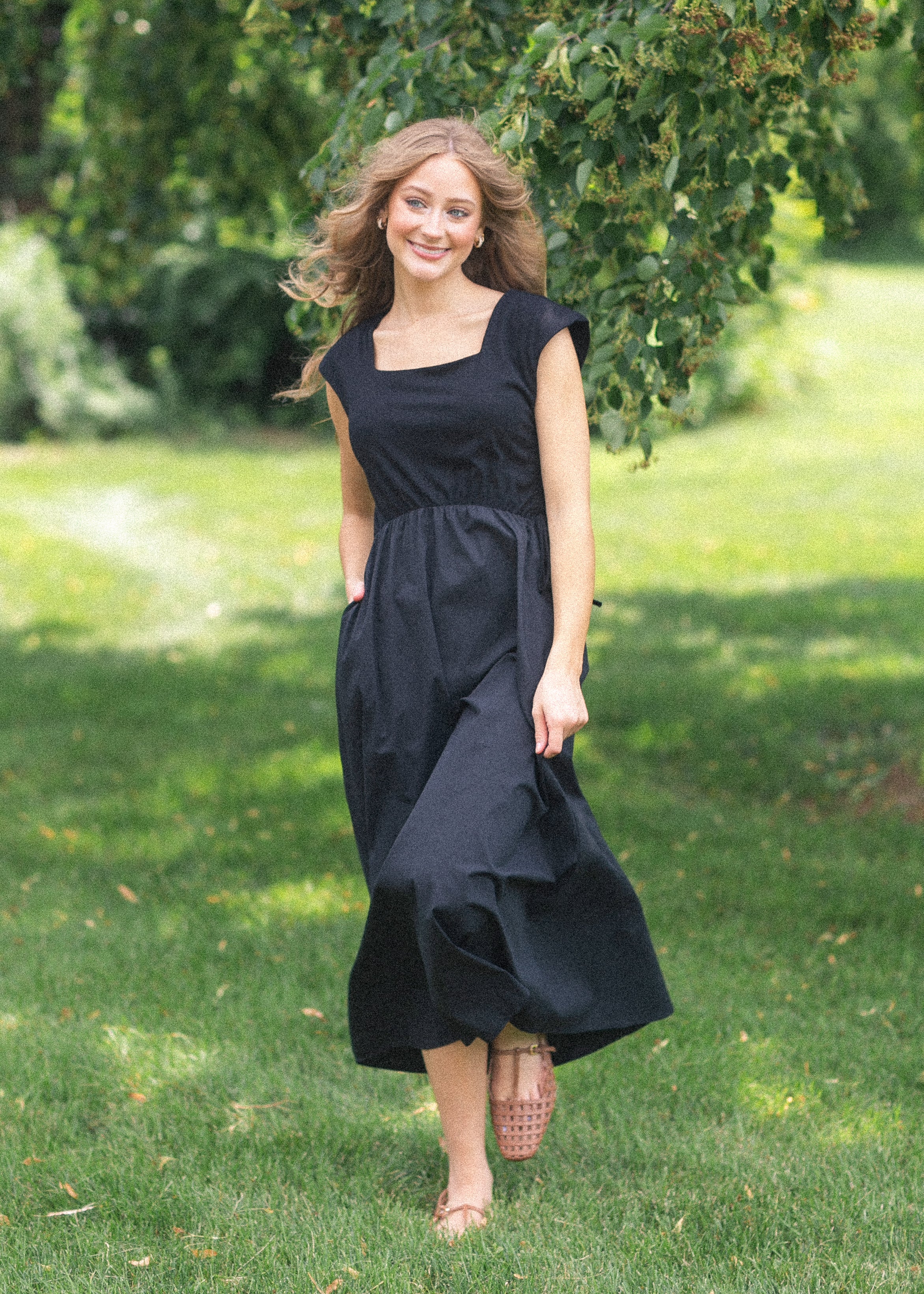 Inherit Co. Eleanor Black A-line Maxi Dress — size reference