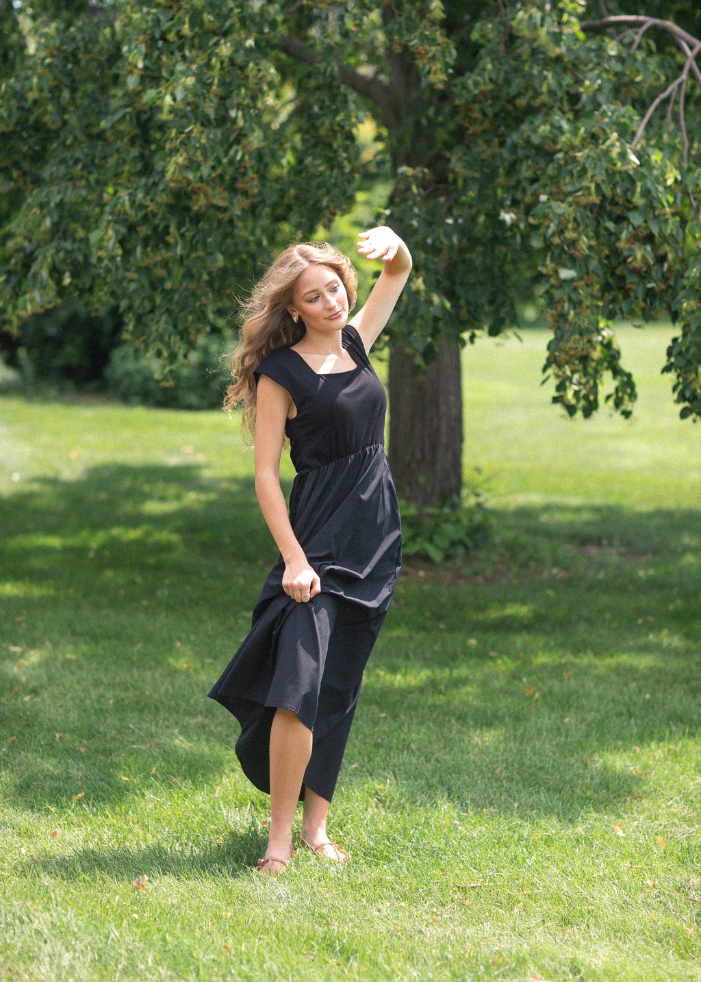 Inherit Co. Eleanor Black A-line Maxi Dress — comparison shot