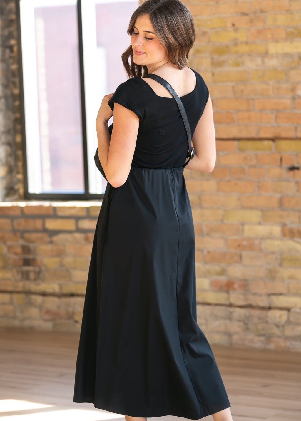 Inherit Co. Eleanor Black A-line Maxi Dress — alternative angle