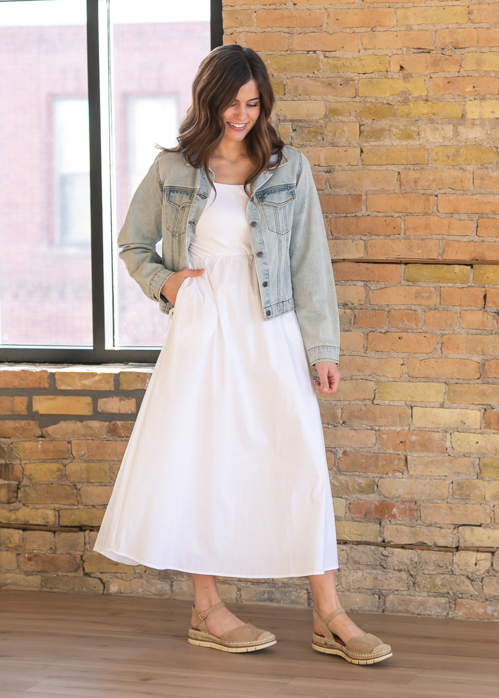 Inherit Co. Eleanor White A-line Maxi Dress — lifestyle context