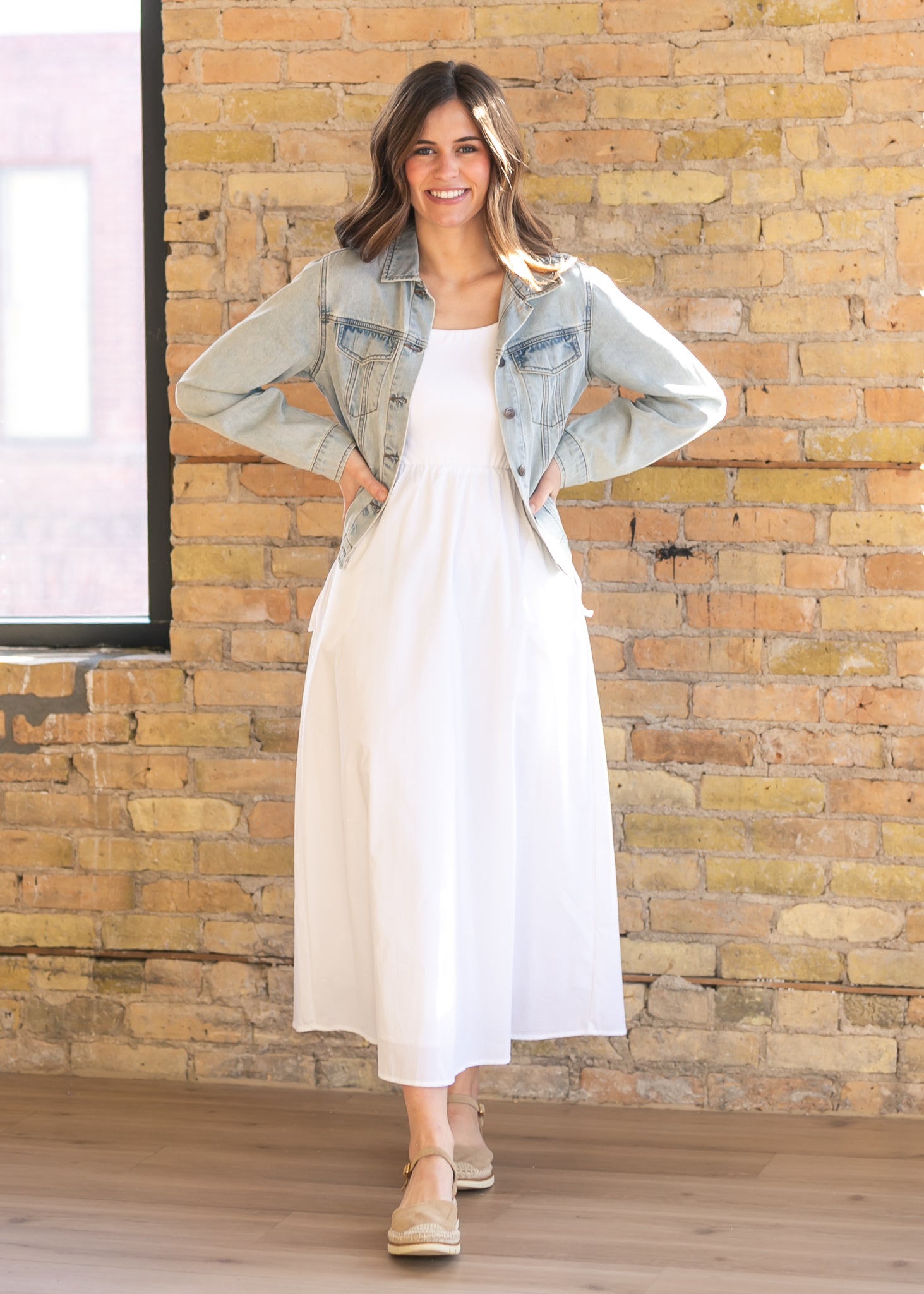 Inherit Co. Eleanor White A-line Maxi Dress — comparison shot