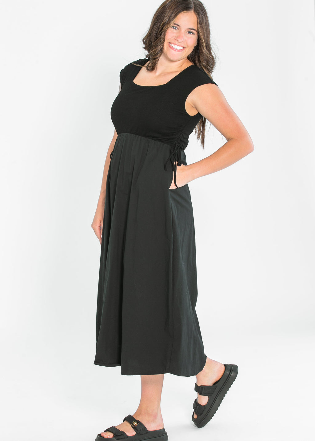 Inherit Co. Eleanor Black A-line Maxi Dress — lifestyle context