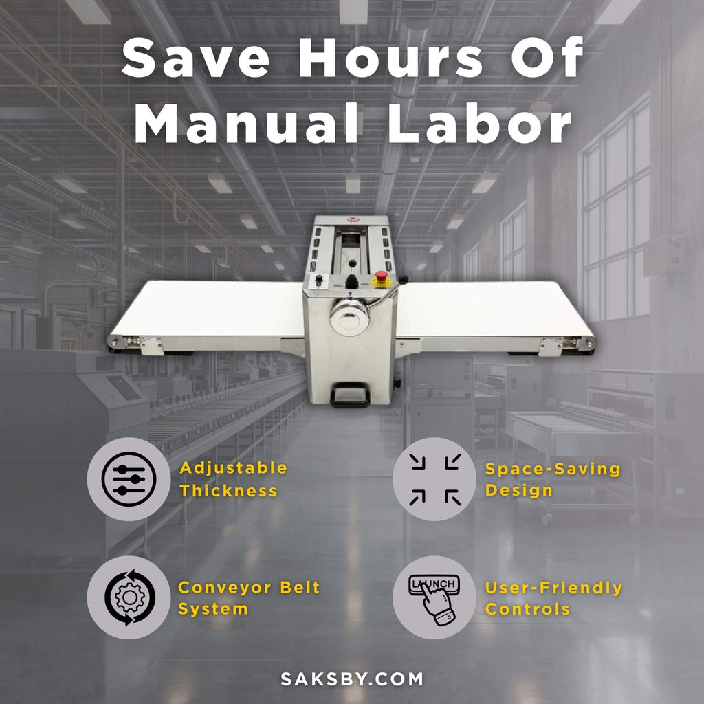 Commercial Electric 110V Foldable Stainless Steel Dough Sheeter (SAK59273) – SAKSBY WHOLESALE, view 11