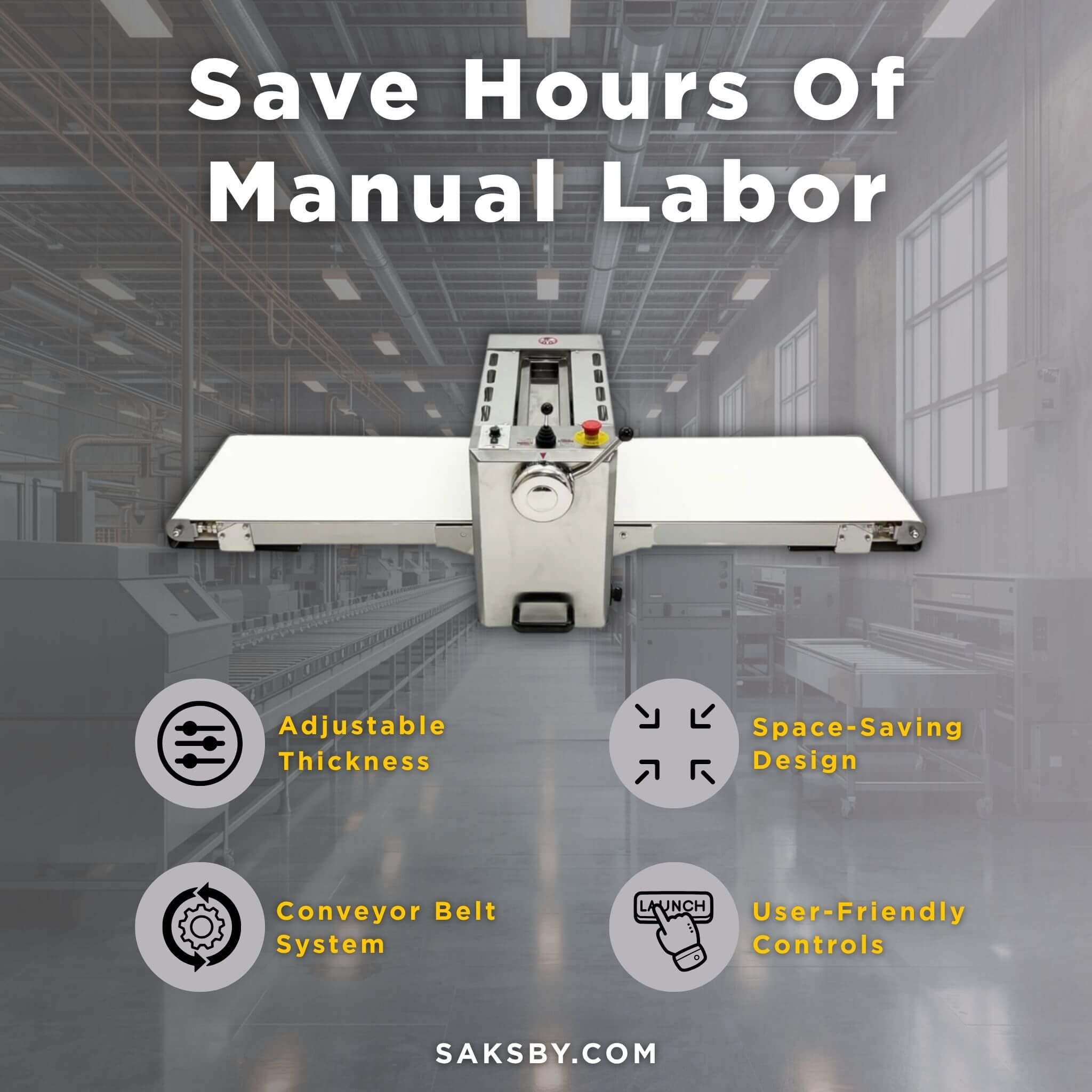 Commercial Electric 110V Foldable Stainless Steel Dough Sheeter (SAK59273) – SAKSBY WHOLESALE, view 11