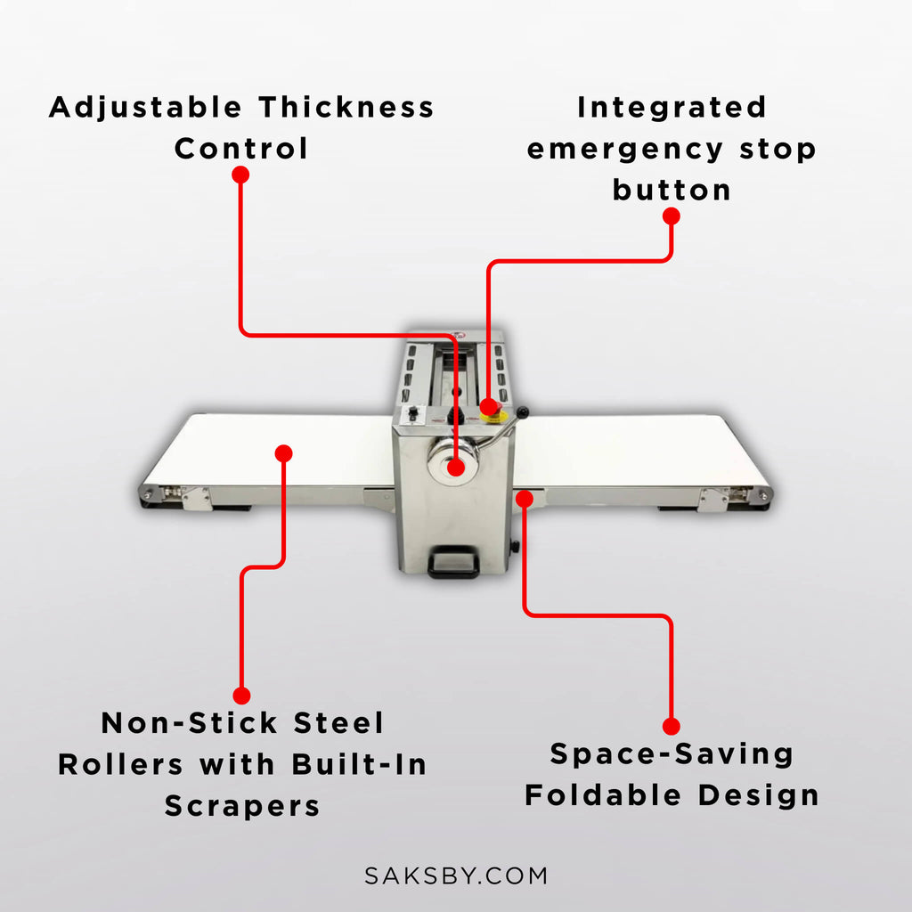 Commercial Electric 110V Foldable Stainless Steel Dough Sheeter (SAK59273) – SAKSBY WHOLESALE, view 12