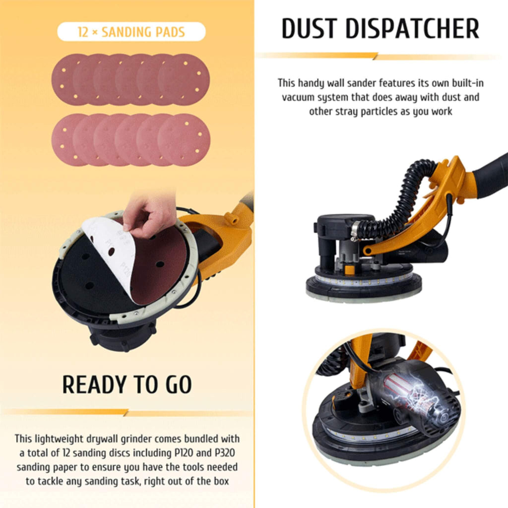 Preenex Electric Powered Drywall Sanding Machine W/ Dust Collection, 800W (SAK94763) – SAKSBY WHOLESALE, view 4