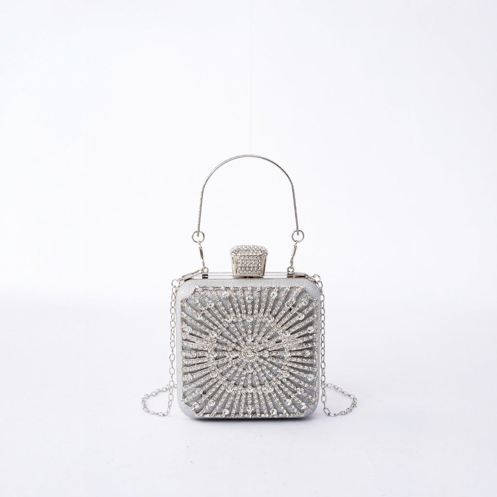 Mariam's Collection Elegance Brilliant Diamond Bag - Handcrafted Evening Box Bag for Soirées &… — construction detail