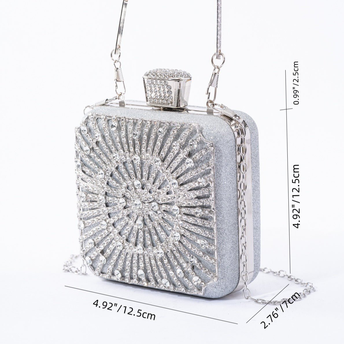 Mariam's Collection Elegance Brilliant Diamond Bag - Handcrafted Evening Box Bag for Soirées &… — main product shot