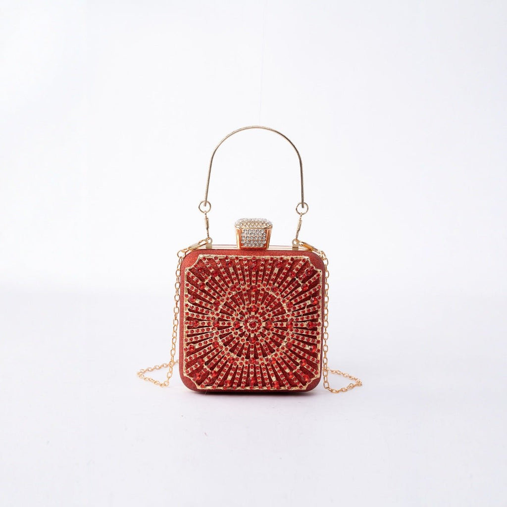 Mariam's Collection Elegance Brilliant Diamond Bag - Handcrafted Evening Box Bag for Soirées &… — detail shot 6