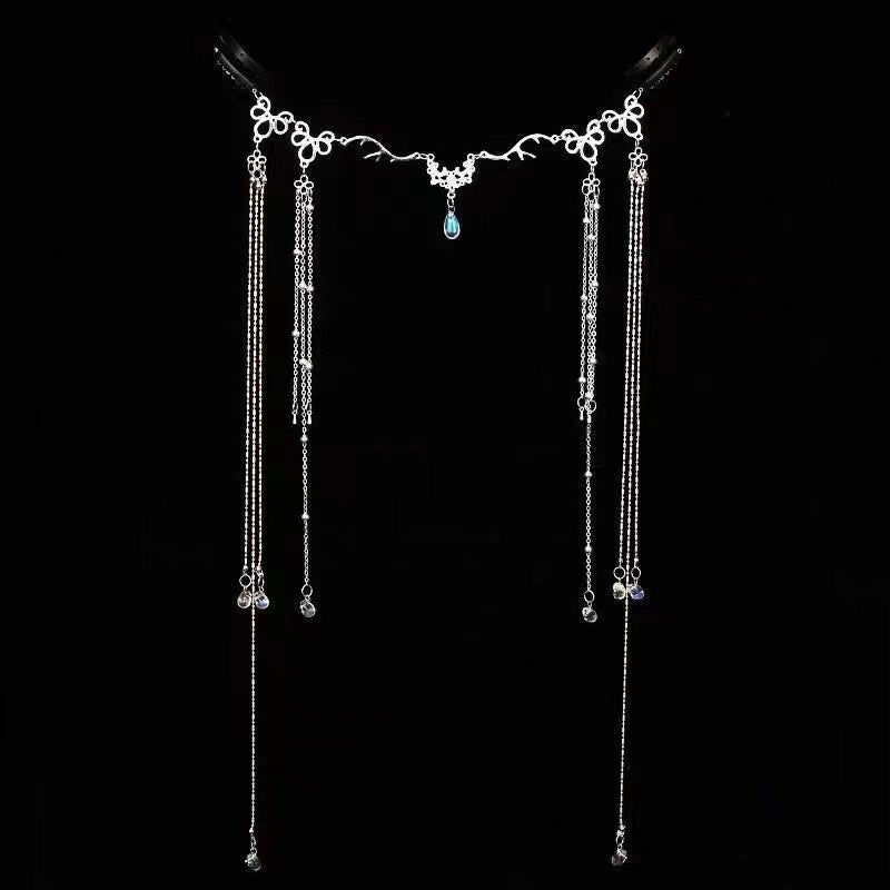 Mariam's Collection Elegance‌ Crystal Teardrop Hair Jewelry Forehead Accent (MAC335) — flat-lay composition