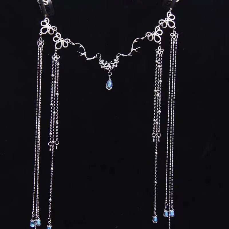 Mariam's Collection Elegance‌ Crystal Teardrop Hair Jewelry Forehead Accent (MAC335) — Mariam's Collection branding close-up