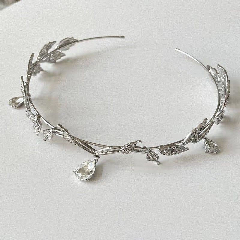 Mariam's Collection Elegance‌ Crystal Teardrop Hair Jewelry Forehead Accent (MAC335) — fabric or material detail