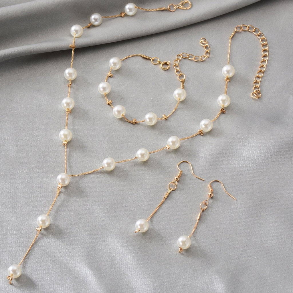 Mariam's Collection Elegance Pearl Earrings & Necklace Ensemble (MAC313) — product category context