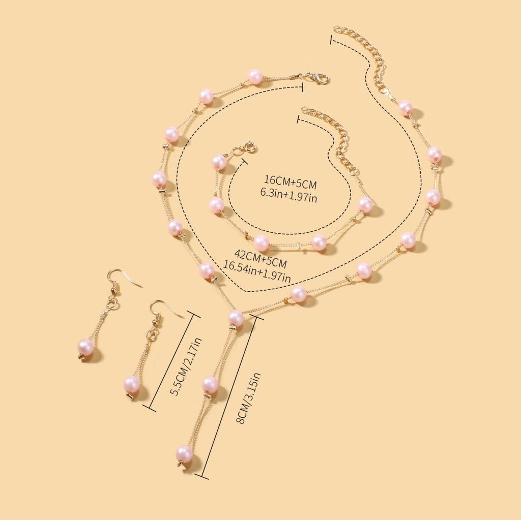 Mariam's Collection Elegance Pearl Earrings & Necklace Ensemble (MAC313) — detail shot 9