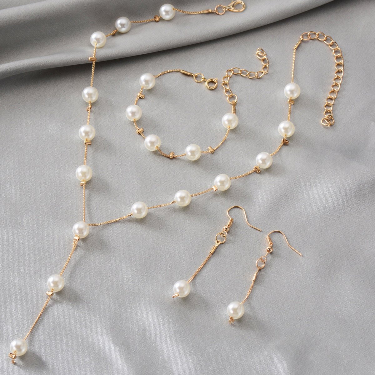 Mariam's Collection Elegance Pearl Earrings & Necklace Ensemble (MAC313) — lifestyle worn / used context
