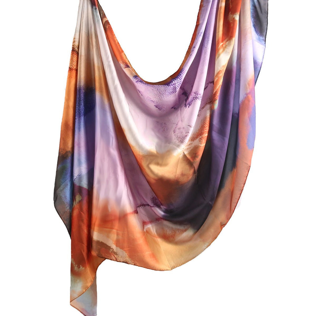 Mariam's Collection Mariam's Collection Elegance Satin Marble Print Hijab (MH172) — detail shot 6