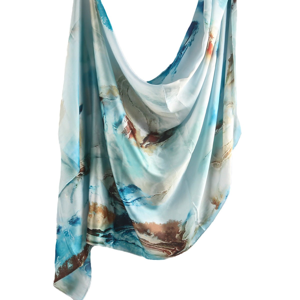 Mariam's Collection Elegance Satin Marble Print Hijab (MH172) — feature highlight