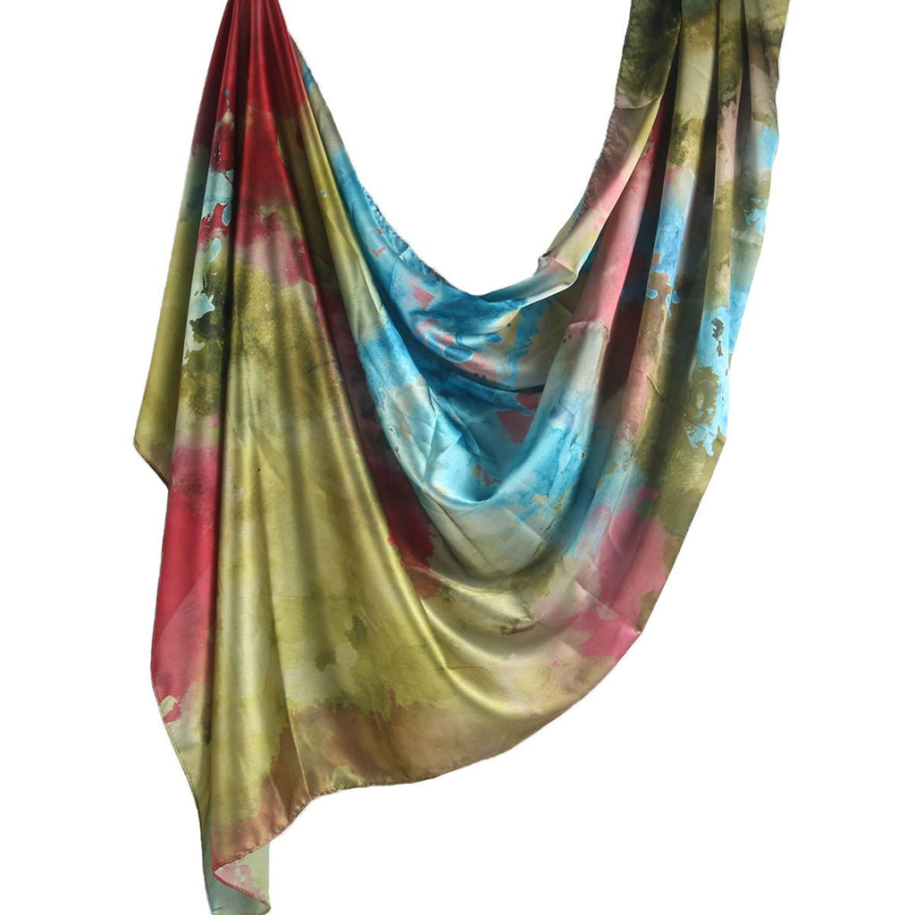 Mariam's Collection Elegance Satin Marble Print Hijab (MH172) — product on model