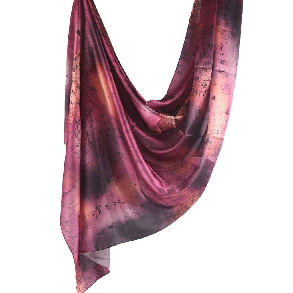 Mariam's Collection Elegance Satin Marble Print Hijab (MH172) — flat-lay composition
