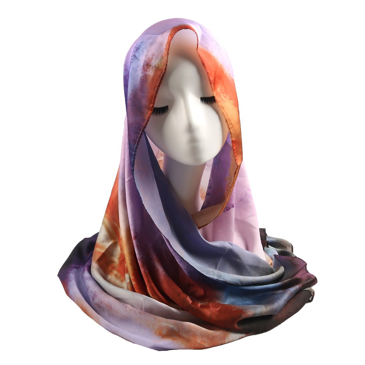 Mariam's Collection Mariam's Collection Elegance Satin Marble Print Hijab (MH172) — detail shot 9