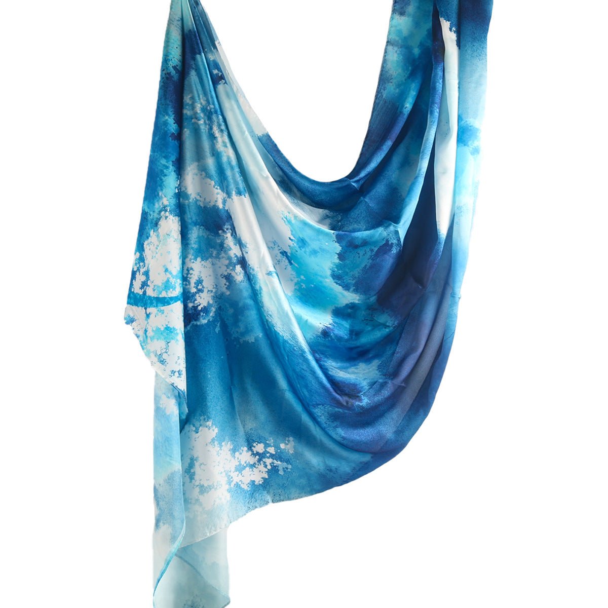 Mariam's Collection Elegance Satin Marble Print Hijab (MH172) — back view