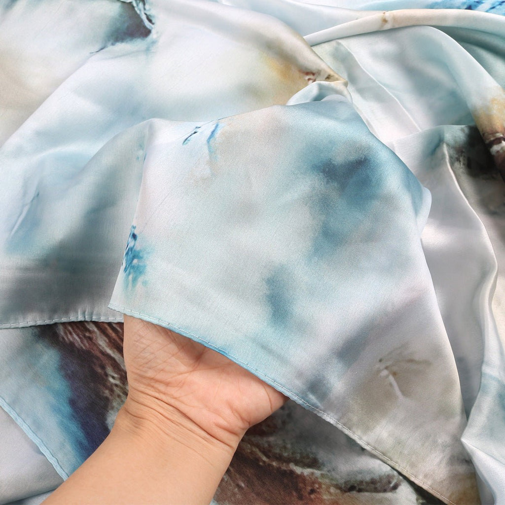 Mariam's Collection Elegance Satin Marble Print Hijab (MH172) — comparison shot