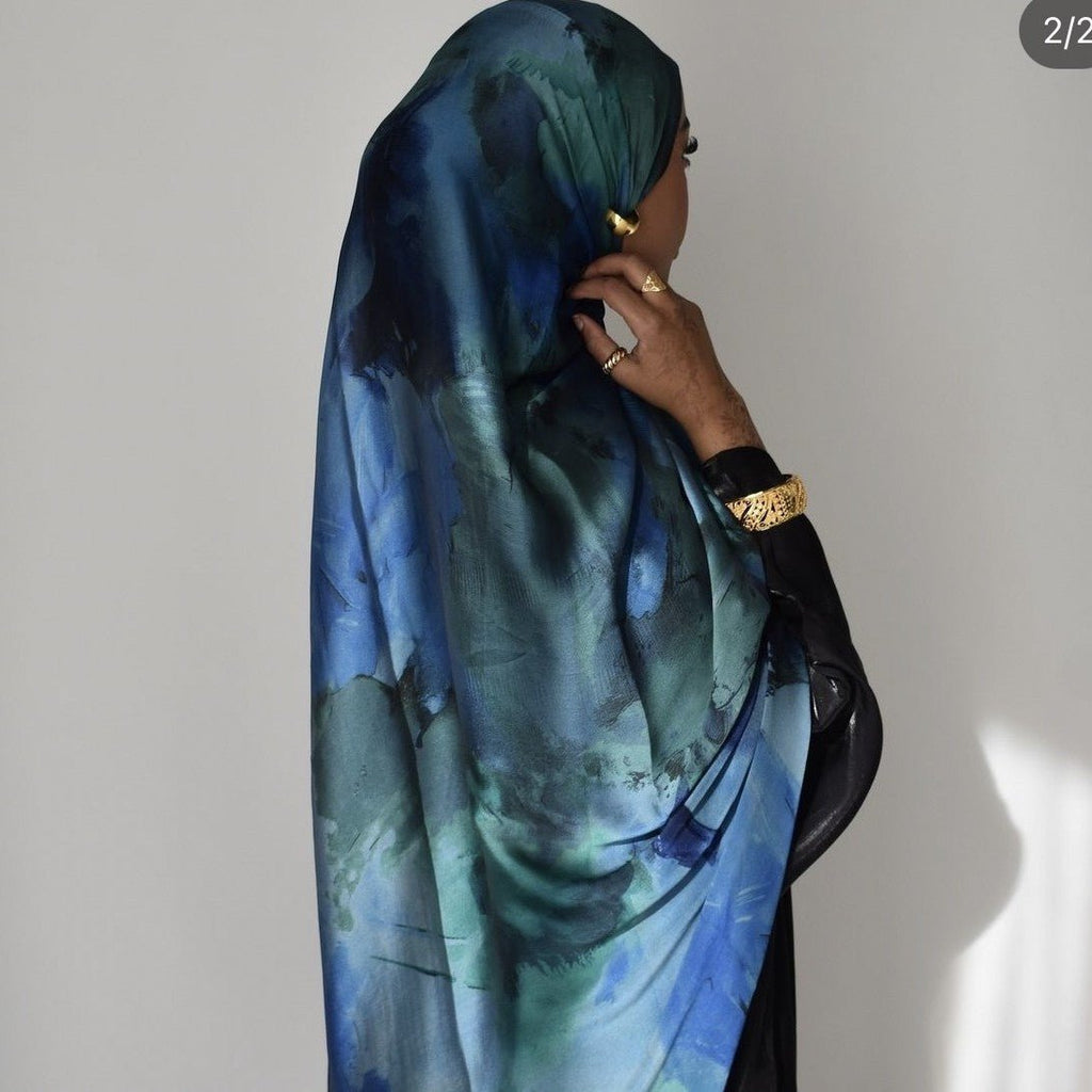 Mariam's Collection Mariam's Collection Elegance Satin Marble Print Hijab (MH172) — product category context