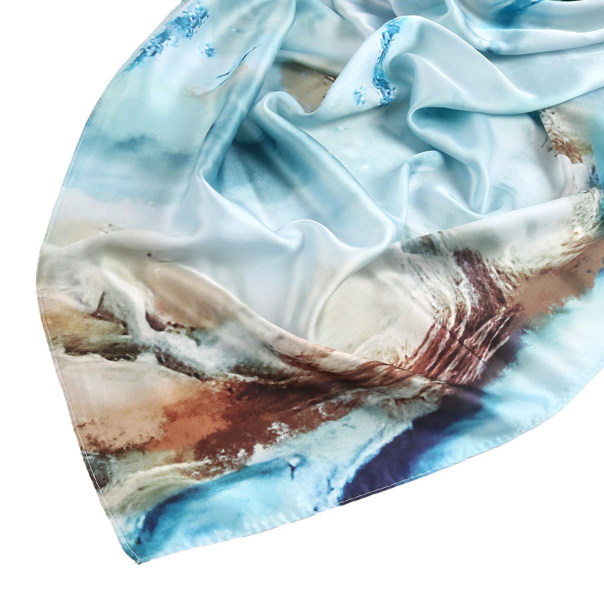 Mariam's Collection Mariam's Collection Elegance Satin Marble Print Hijab (MH172) — lifestyle worn / used context