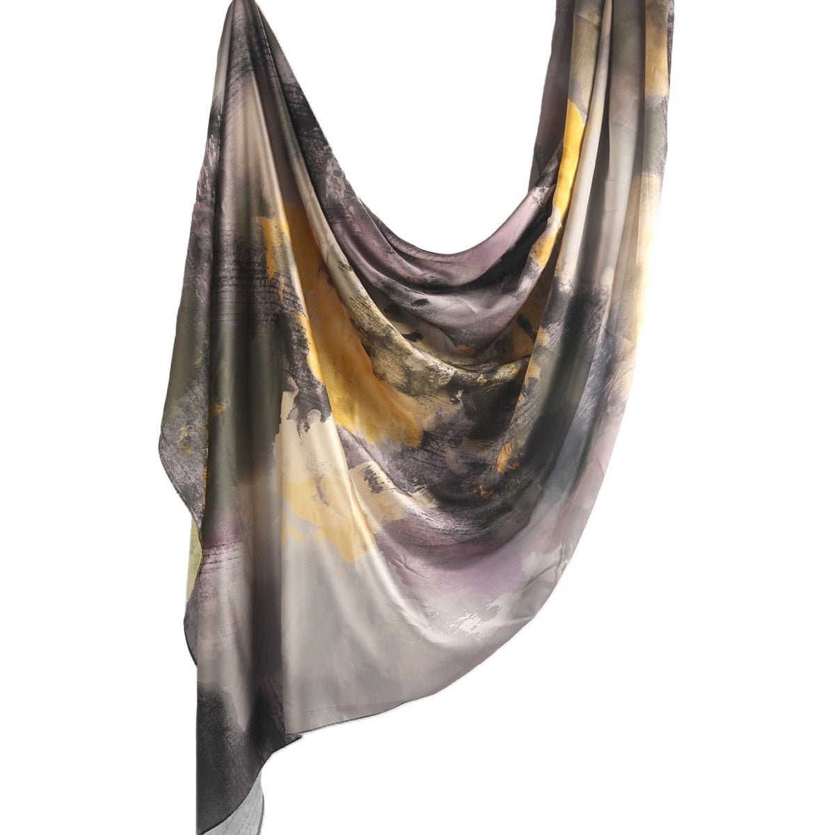 Mariam's Collection Elegance Satin Marble Print Hijab (MH172) — detail close-up