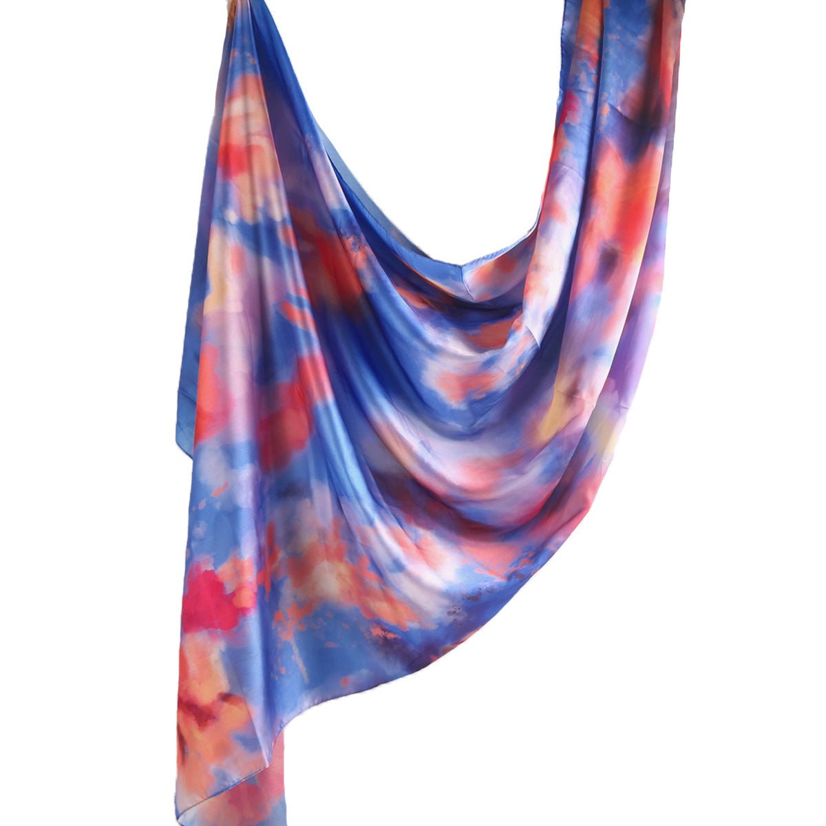 Mariam's Collection Elegance Satin Marble Print Hijab (MH172) — side view