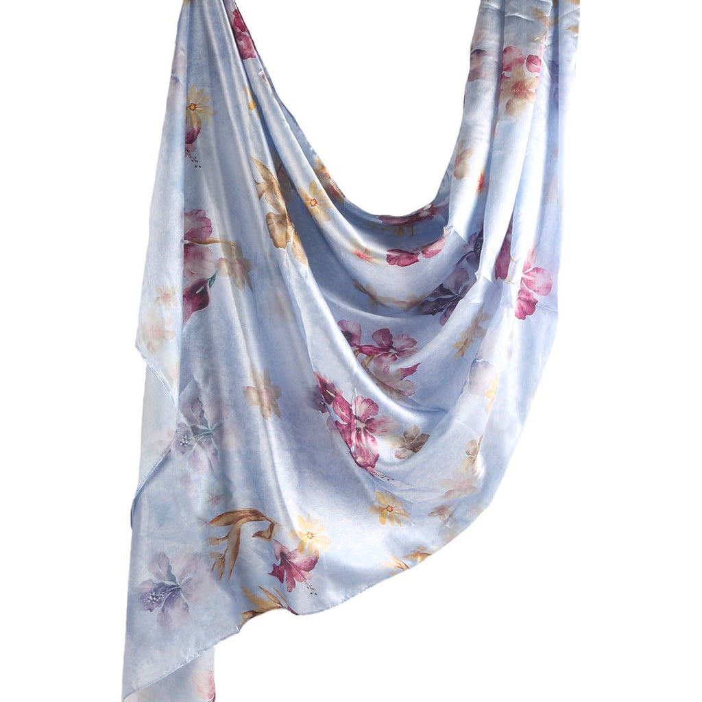 Mariam's Collection Elegance Satin Marble Print Hijab (MH172) — in-use photo