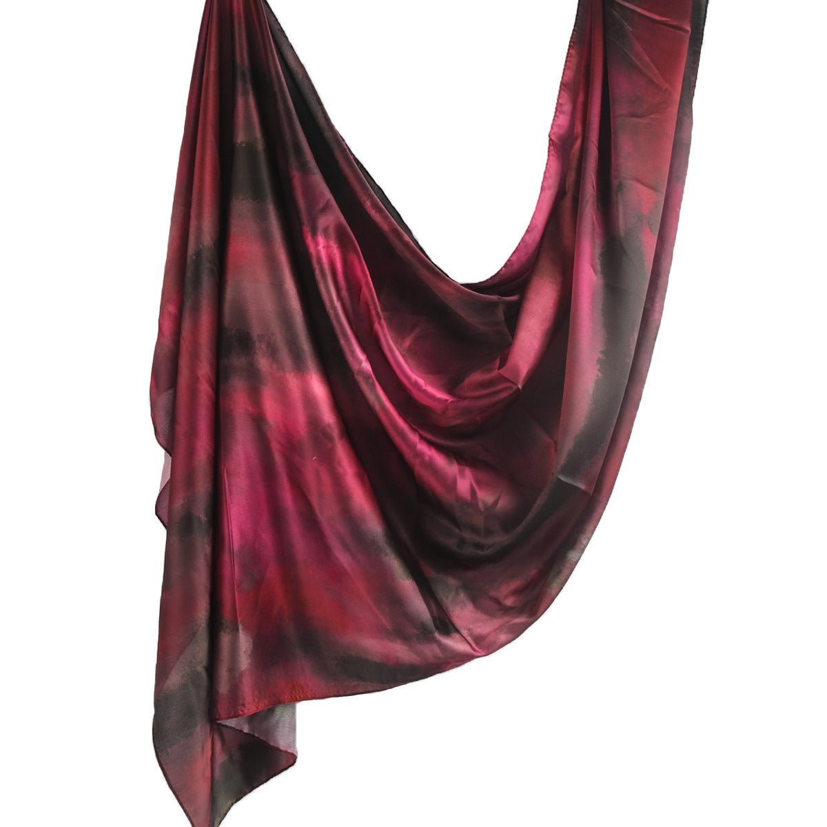 Mariam's Collection Elegance Satin Marble Print Hijab (MH172) — flat-lay composition